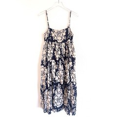 Matty M | Navy Blue and White Floral Print Sleeveless Maxi Dress