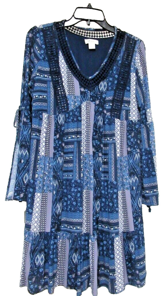 Women&rsquo;s Boho Tiered Flouncy Hippie Festival Retro Dress Tassels Style& Co -Small