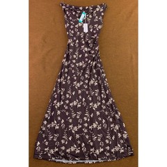 Petal and Pup Womens Small Brown Cream Floral Zafira Cowl Neck Midi Dress NWT