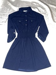 Women&rsquo;s Pie In The Sky Blue Dress with Mid-Length Sleeves, Size S, A-Line