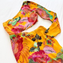 Farm Rio for Anthropologie One Shoulder Cutout Floral Tropical Midi Dress S