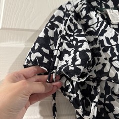 Lauren Ralph Lauren M Smocked Shoulder Lightweight Sundress Black White Floral