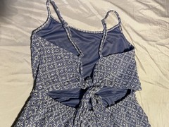 Speechless Blue White Eyelet Lace Trim Mini Sun Dress Fit & Flare Women&rsquo;s Size M