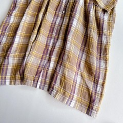 ICHI / ICHI Antiquites Linen Shirt Long Dress Collared Check Exc