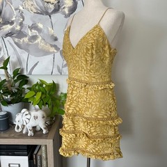 Keepsake The Label Lace Tiered Mini Dress Ruffle Strappy Cottage Coquette