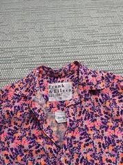 Frank & Eileen Shirt Dress Womens Small Pink Purple Floral Linen Blouson