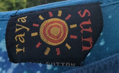 Vintage Raya Sun Blue Celestial Sundress XL Y2K Sun Moon Embroidered Tie Dye