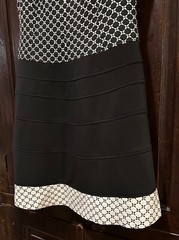 Anne Klein Black & White Multi Pattern Pencil Flair Dress 8P Dry Clean Only
