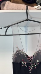 Blumarine 1999 Floral Tulle Black Long Dress Size 40 IT