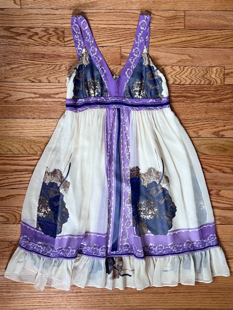 Anthropologie LiL 100% Silk Dress Sz 2 | Boho Whimsical Fairy