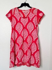 Lola Australia Women&rsquo;s Pink Smocked Back Waist V-Neck Dress Size M Pockets