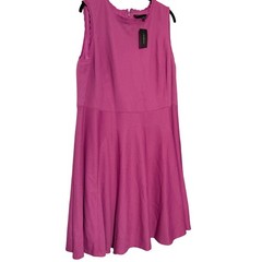 Lane Bryant Pink Textured Piqué Fit and Flare Sleeveless Dress Plus Size 26/28