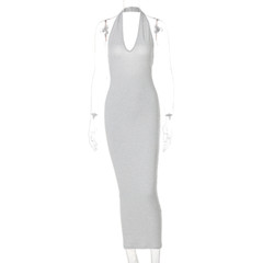 Female Dress Summer Fashion Hanging Neck Backless Sexy Sleeveless Slim Dress