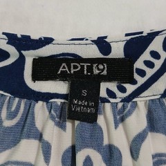 Apt 9 Small Halter Style Beaded Rounded-v-Neck Royal Blue White paisley A-line