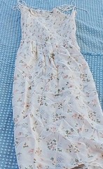 Reformation Ivory Floral Square Neck Smocked Strappy Midi Sundress Size S