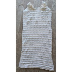 Old Navy Womens Crochet Sweater Dress Creme de la Creme Off-White Midi Large L