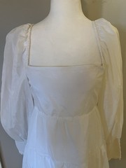 ALICE + OLIVIA Rowen Tiered Tie-Back Cotton/Silk Mini Dress ~Women&rsquo;s L ~NWT