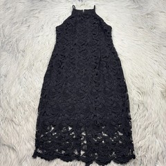 Guess Women&rsquo;s 4 Black Lace High Neck Cocktail Midi Dress Zipper Back Sleeveless