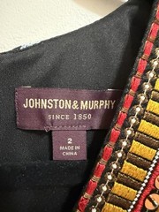 Johnston & Murphy Multicolor Embroidered Lace Sheath Dress V-Neck Sleeveless