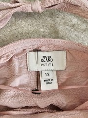 River Island,woman&rsquo;s puff sleeve, mini back tie summer dress size 12 petite