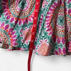 HD in Paris Anthropologie Boho Geometric Patterned Cotton Dress in Pink, Green