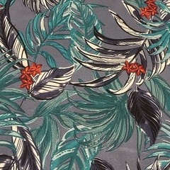 Loft Outlet Sundress Medium Green Red Black Floral Sleeveless Tropical Hawaiian