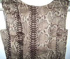 New! Plenty by Tracy Reese Khaki Python Dress Women 4 Sleeveless Pockets Lined