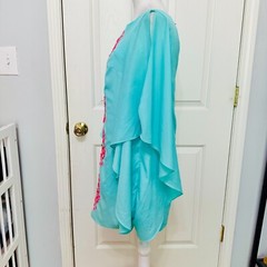 LILLY PULITZER SEQUINS EMBRIODERED MEDALLION BATWING SHIFT DRESS TUNIC NEW XS