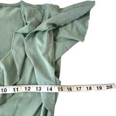 Peruvian Connection Tie-Front Wrap Midi Dress Size Small Green Pima Cotton Blend