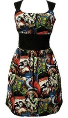 NWT Hemet Vintage Monsters Dress size 2X Pin Up Halloween Vintage Horror