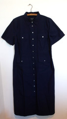 NWT J Crew Utility Midi Shirt-Dress Cotton Poplin 18 Dark Ink Blue
