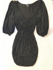 Bebe Stretchy Black Sheer Oh So Comfortable Dress.