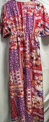 ODDI L Boho Floral Patchwork Maxi Dress Split Flutter Sleeve Pockets NWT