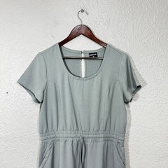 32 Degrees Cool Mini Dress Medium Sage Green Empire Waist Sporty Tennis Prep