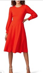 Tory Burch Red Knit Crepe Dress Size L
