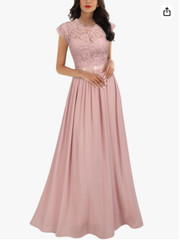 Miusol Women&rsquo;s Formal Floral Lace Evening Party Maxi Dress Pink S