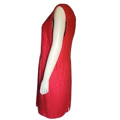 TIANA B. Solid All Pink Lace Overlay Sleeveless Zip Back Dress Womens Size 18