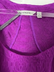 Athleta Textured Fit & Flair Dress Women Large Purple Stretch Athletic Travel