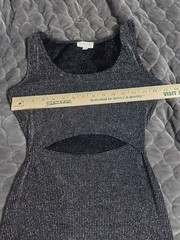 black & silver bodycon dress with cut-out detail bodycon partycocktail M