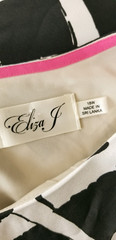 Eliza J Women&rsquo;s Size 18w Geometric Black White Shift Dress Belt