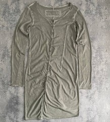 RUNDHOLZ Distressed Cotton Button Front Long Sleeve Dress Women&rsquo;s Size S