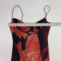 Princess Polly Abstract Floral Mesh Mini Dress Cowl Neck Spaghetti Strap Size 6