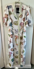 FENELLA SHIRT DRESS SEASHELL SEA CREATURE CREAM COTTON LINEN POCKETS XL BNWT