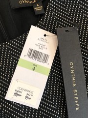 CYNTHIA STEFFE ~ New! Black Sleeveless Peplum Shift Lined Dress NWT Sz 4