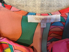 Anthropologie Olivaceous Dress sz small mod 60s vibe trapeze swing