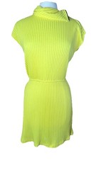 Joni Blair Of California (L) Yellow Knit Sweater Dress Vintage 70’s Mock Neck