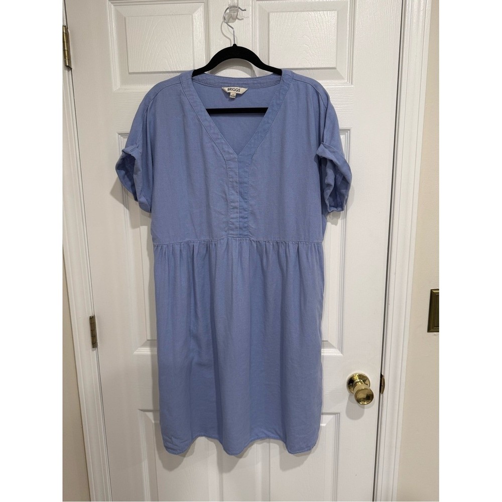 Light Periwinkle V-Neck Smock Dress