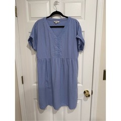 Light Periwinkle V-Neck Smock Dress