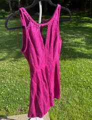 Free People Miss Connections Fuscia Hot Pint Skater Dress Size 2