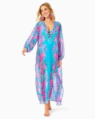 $198 NEW Lilly Pulitzer Frey Maxi Cover Up Seaweed Samba Pink Blue XS S M L XL